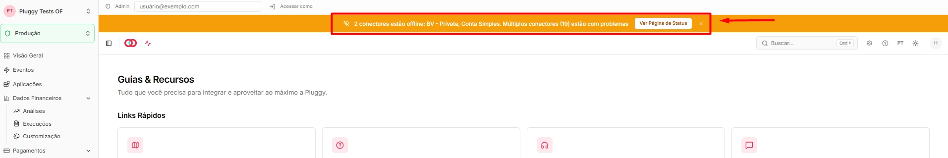 Monitoramento de conectores